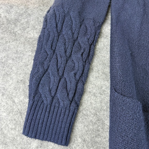 Lucky Brand Venice Cable Knit Chunky Cardigan Sweater S‎ American Navy Classic - Picture 5 of 5